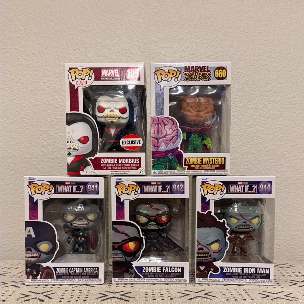 Funko Marvel Zombie Collection - Red, Blue, Green (all 5 pops sold as a bundle)